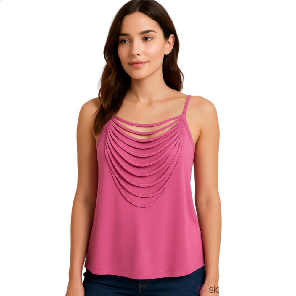 Naked Zebra Pink Spaghetti Strap Camisole